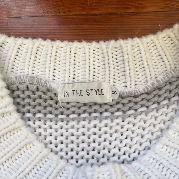 Grey striped knit sweater - Picture 3 of 6